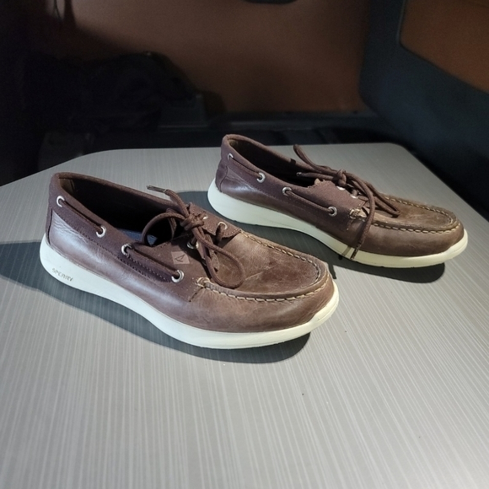 Sperry Top-Sider STS18646 2-Eye Casual Shoe for Men - Brown Leather NWOT - Picture 3 of 9